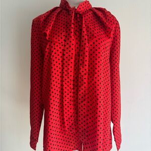 Red Polka Dot Women's Blouse